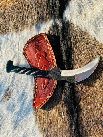 Karambit Railroad Spike Knife - Best Handmade Spike Knife for Hunting - Carbon handle